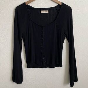 Lucky Brand Black Cardigan Shirt